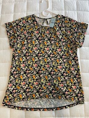 LOFT Floral Short-Sleeve Blouse